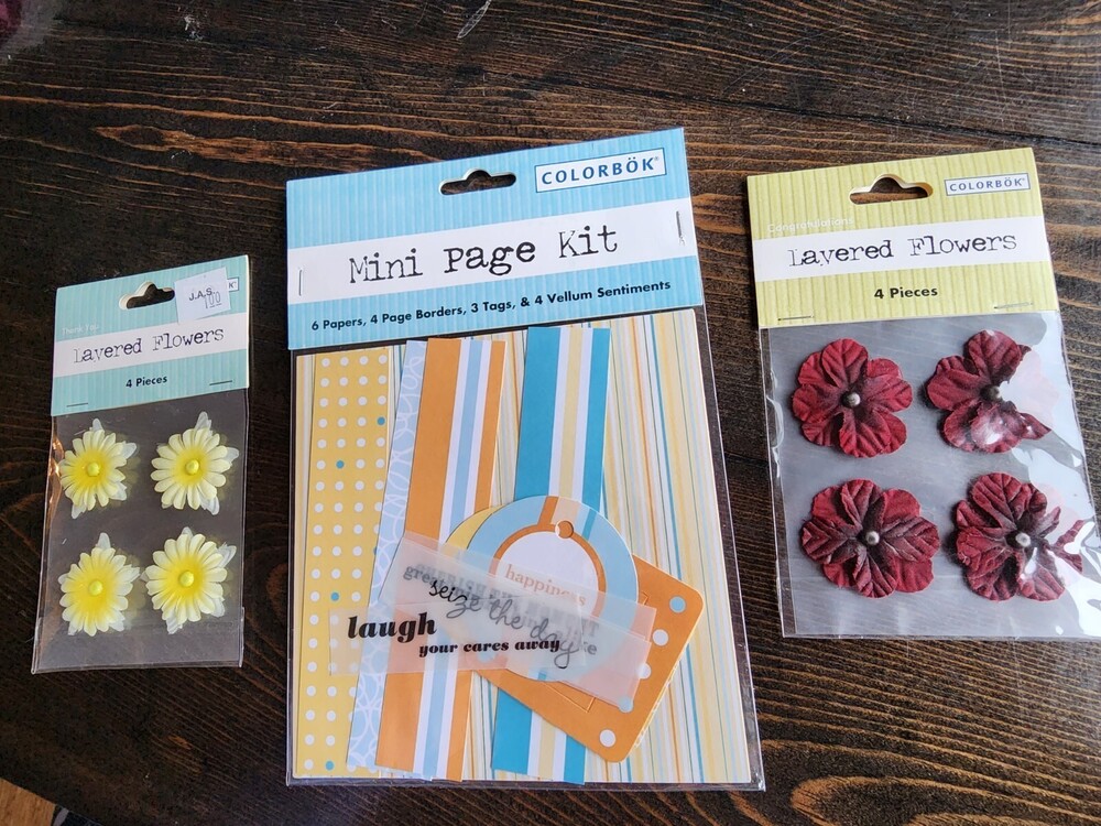 Scrapbooking Lot - Layered Flowers x2 & Mini Page Kit Colorbok NEW Retired #18